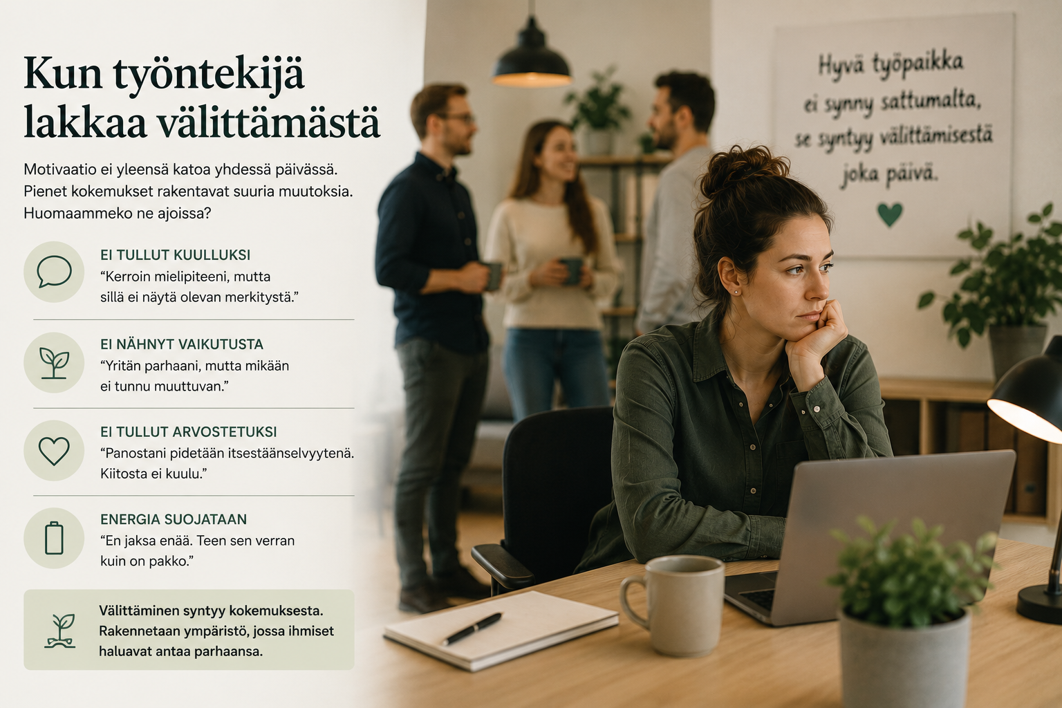Kun työntekijä lakkaa välittämästä
